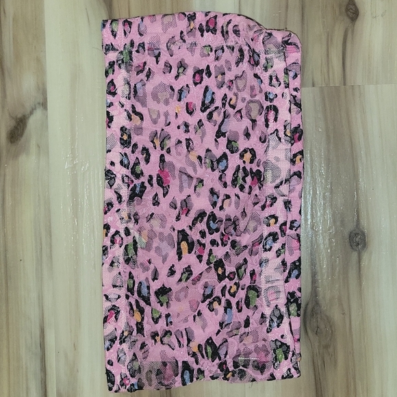 Bandeau Lace & Mesh Pink Animal Print - Picture 4 of 10